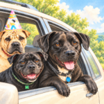 Three Dogs on a Birthday Drive