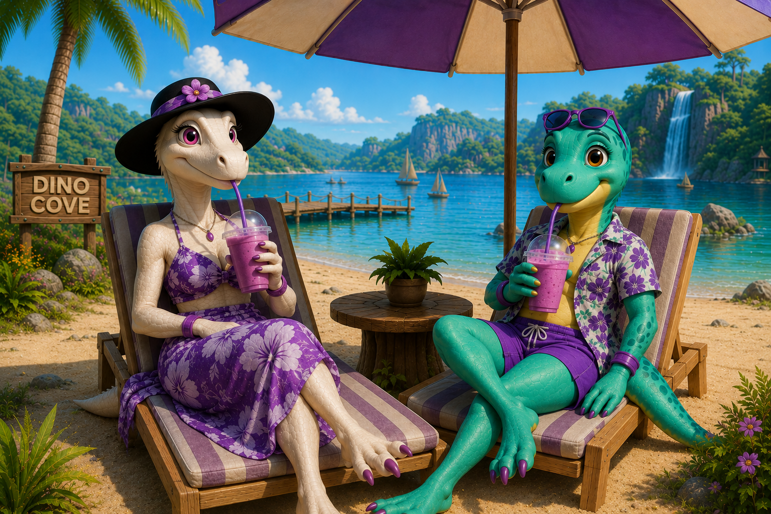 Luminera and Groovy, last day of vacation.