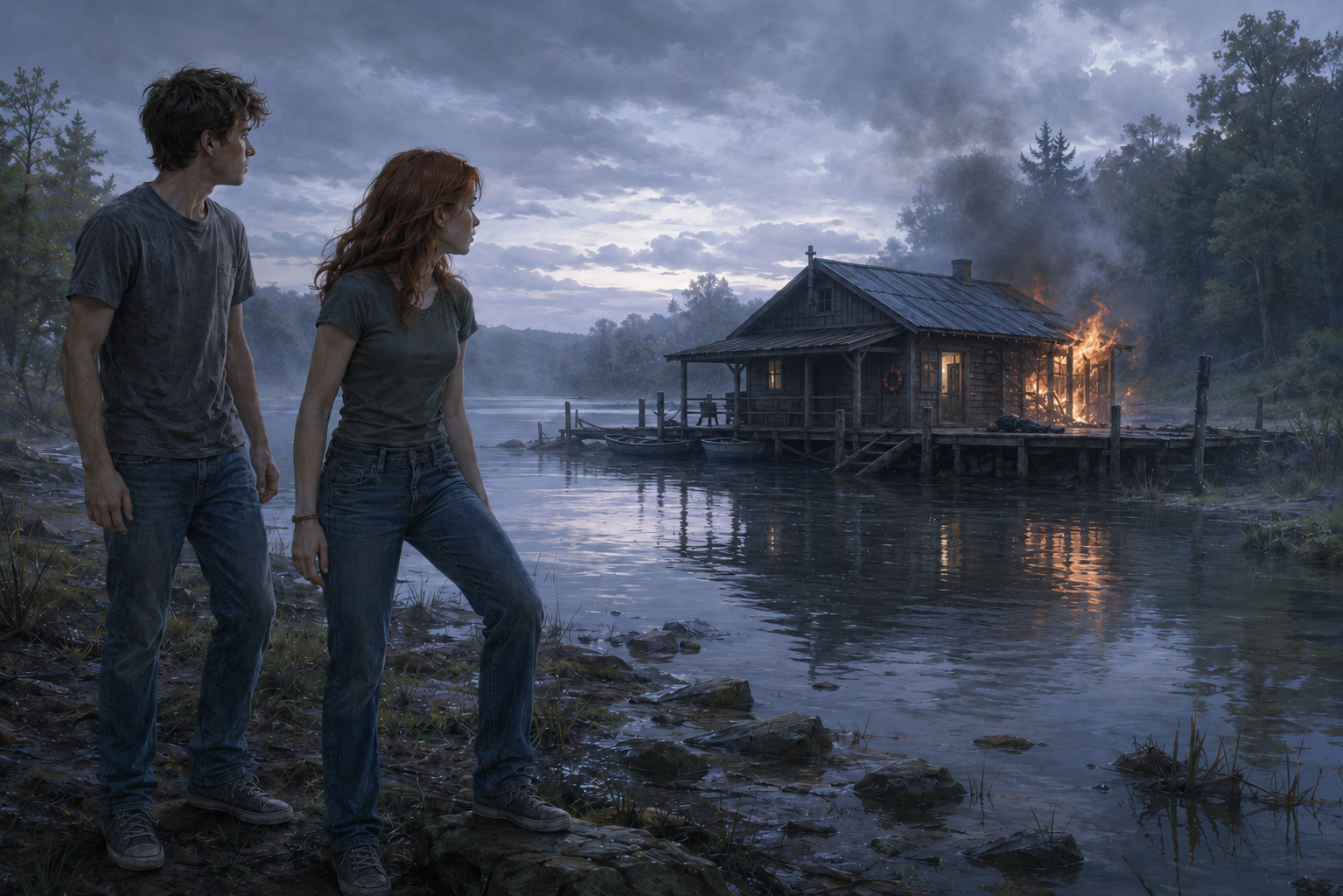 bo and girl walking by river